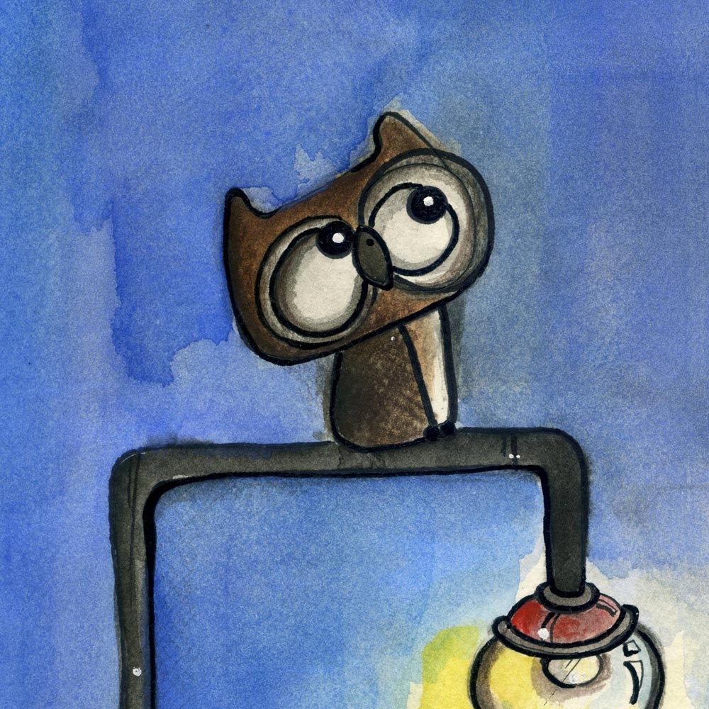 owl & lamp post ( Print )