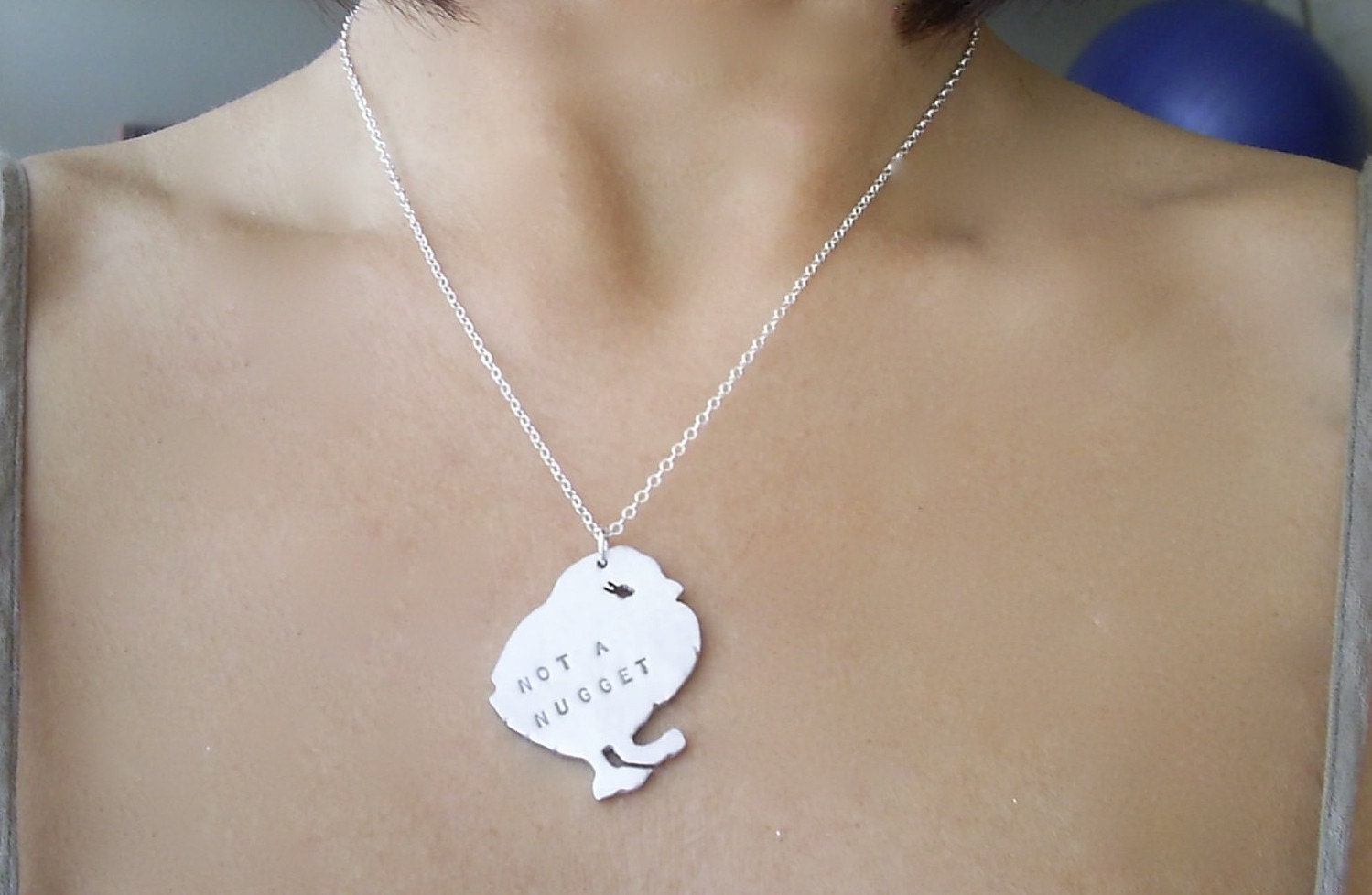 Not a Nugget Eco Friendly Chick pendant