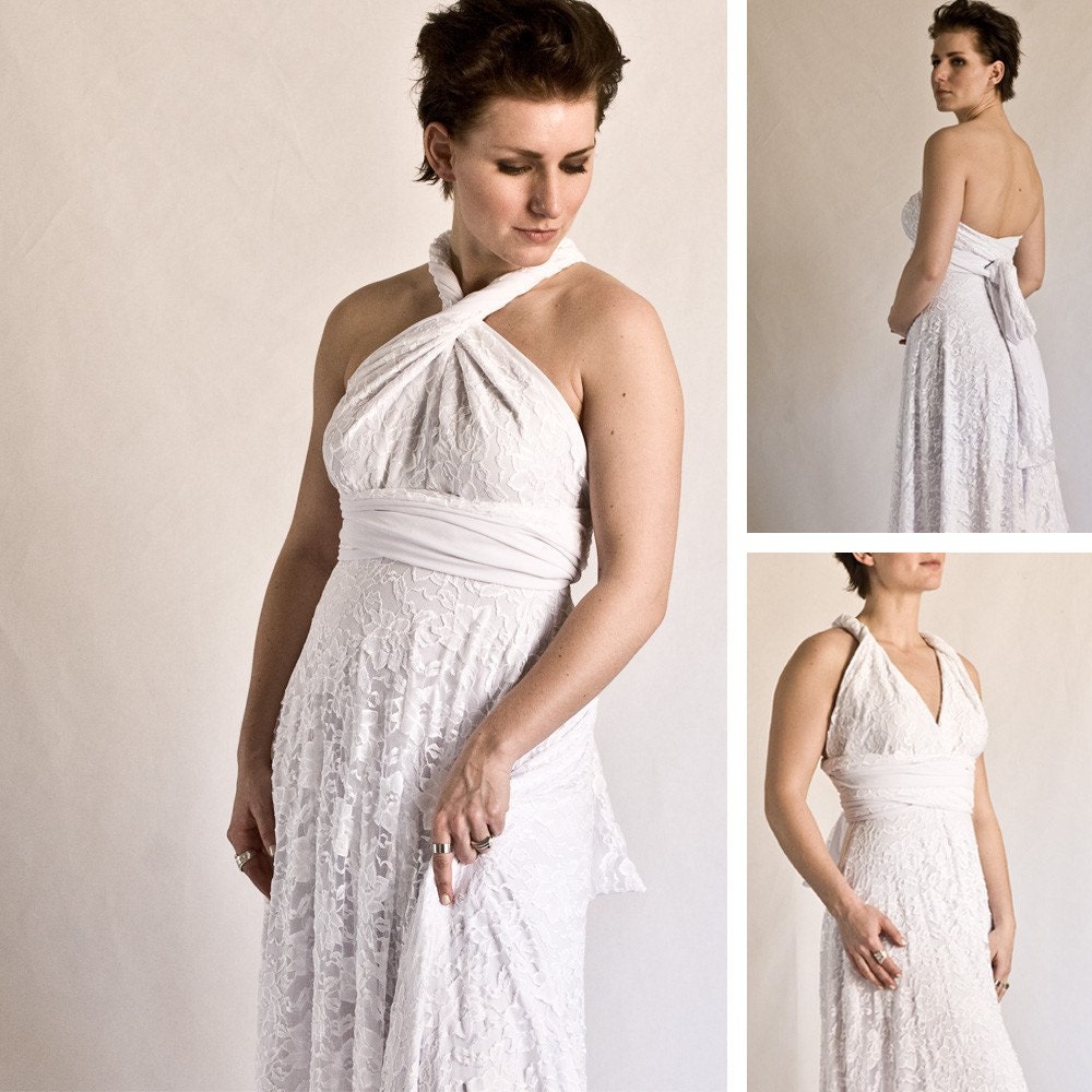 Vintage inspired bridal gown wrap dress