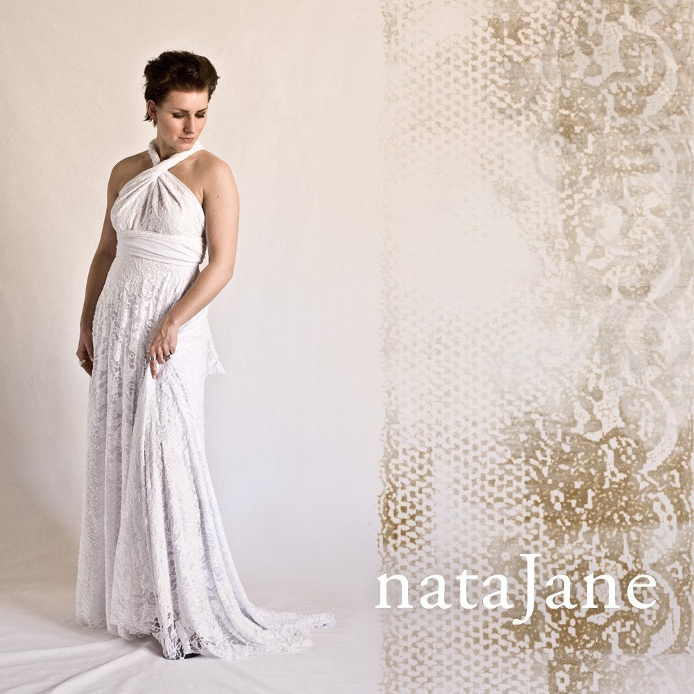Vintage inspired bridal gown wrap dress