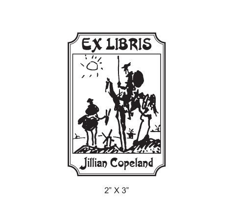 Don Quixote by Pablo Picasso Custom Bookplate Rubber Stamp  I06
