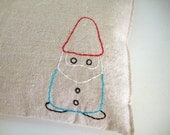 Reusable Sandwich Bag - Reusable Snack Bag - Hand Embroidered - Gnome- Eco Friendly