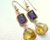 LSU Tiger earrings - Purple and Yellow Gold - Louisiana