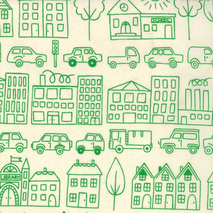 LAST 29 Inches - Summersville Town by Lucie Summers - Leaf Green - 7.75 Dollars