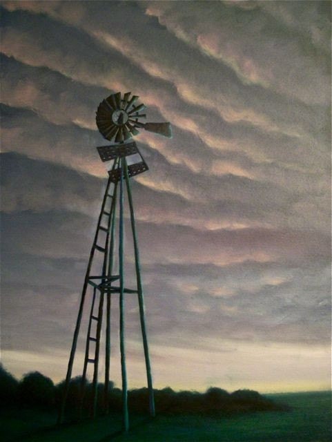 Windmill at Dusk ORIGINAL 24X18
