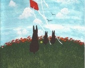 Doberman Dog Modern original art painting by Todd Young and 1 FREE PRINT