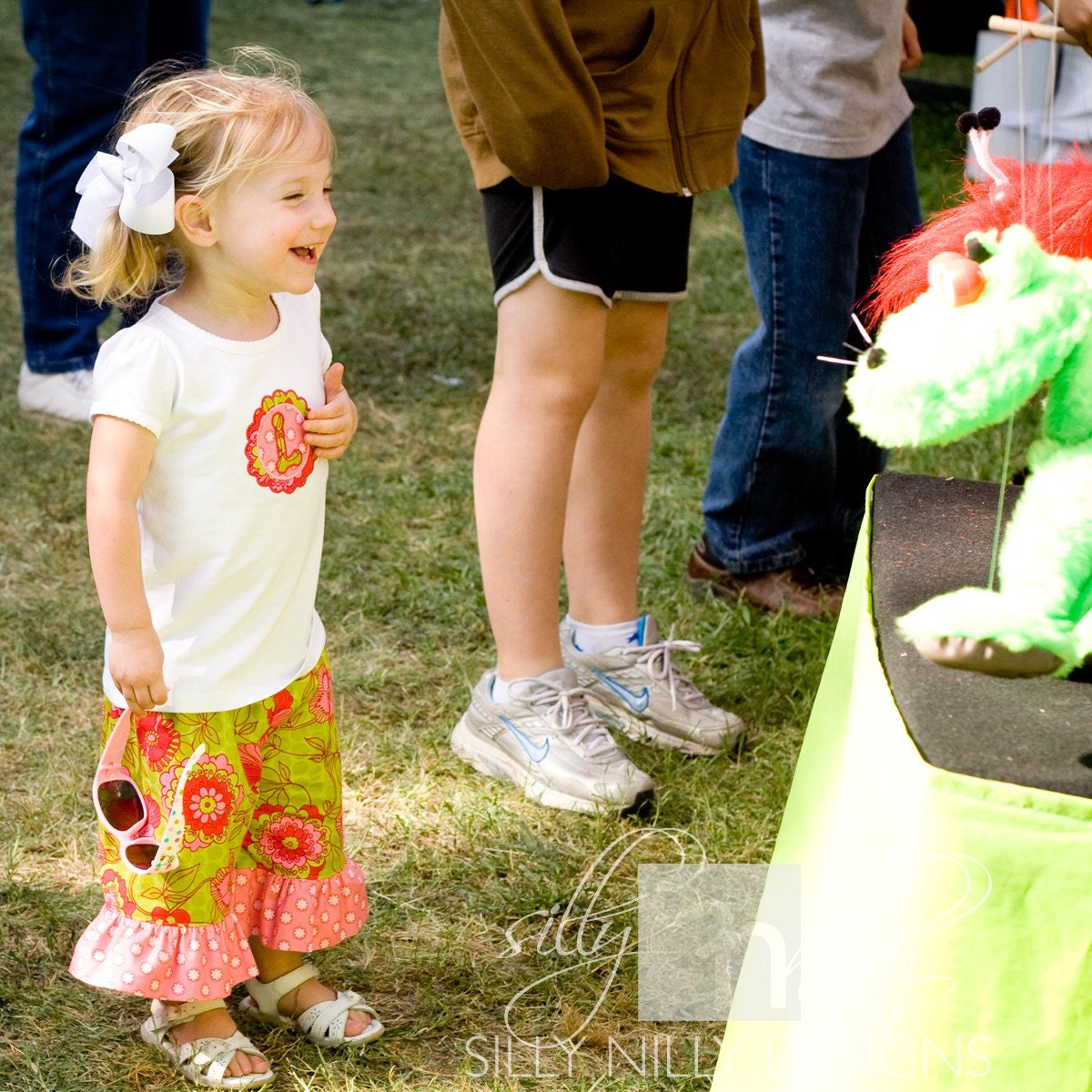 INFANT Bright Pink and Green capri pants