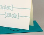 Personalized Stationery, Bracket set of 8, Custom Notecard and Envelope Stationary Set, Choose Your Color, Modern Typography