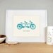 8x10 Tandem Bicycle Personalized Art Print - Personalized Couples Art