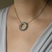 Circle Frame Necklace:  Turquoise