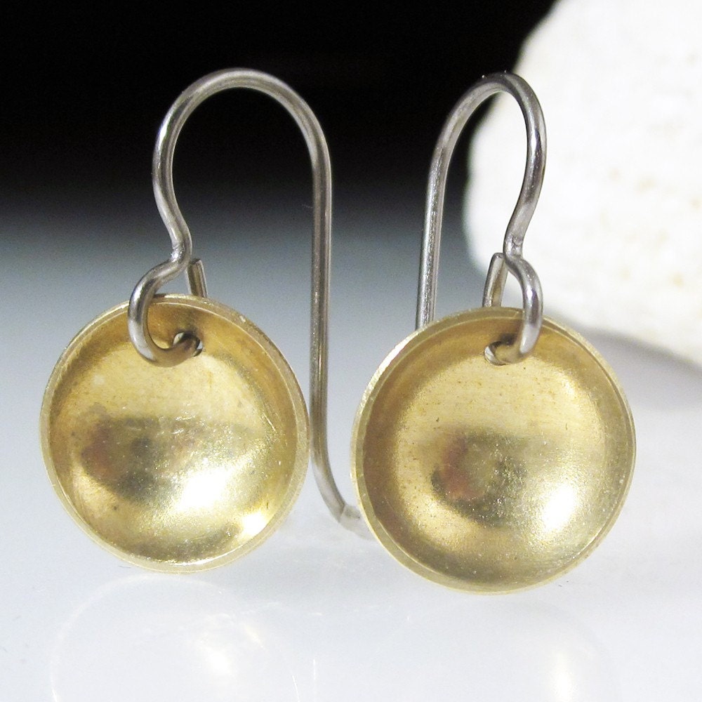 simple modern brass earrings