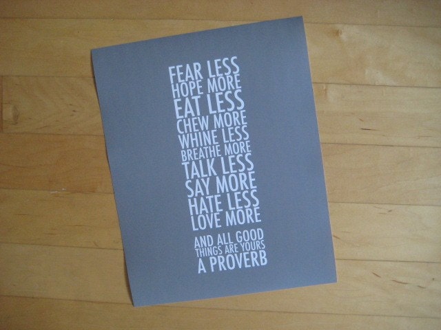 more / less poster print.