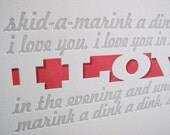 11" x 14" Letterpress Skidamarink Poster