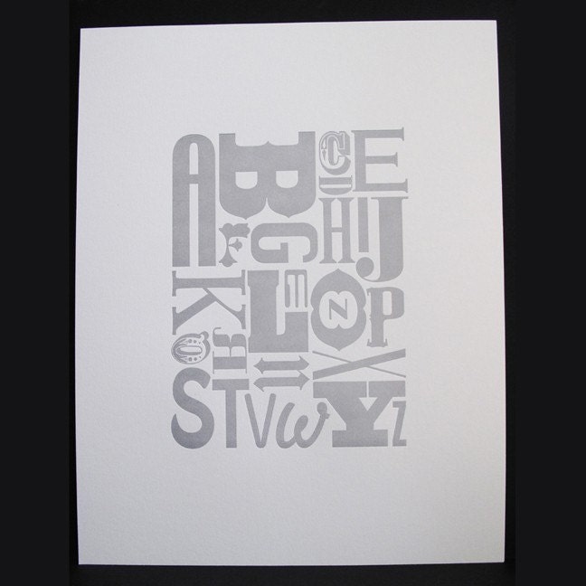 11" x14" Letterpress Alphabet Poster