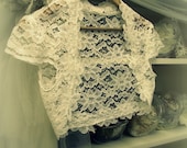 Romantica Lace Bridal Shrug - Vintage Inspired Wedding Lace Bolero in Ivory
