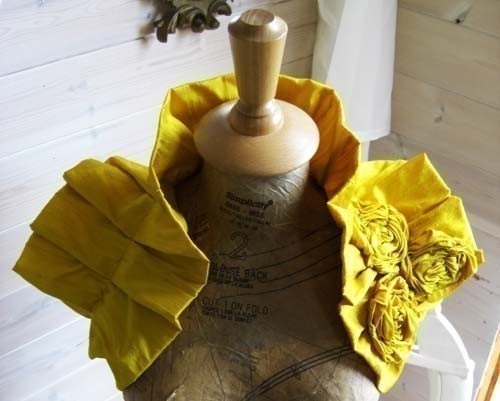 Regal Yellow Dupioni Raw Silk Wrap