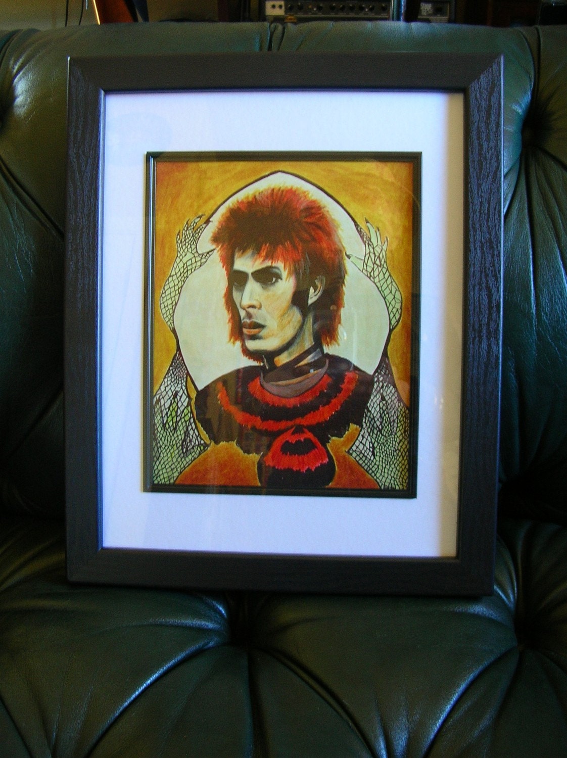 Fishnet Ziggy Stardust framed  8x10 art print- ON SALE