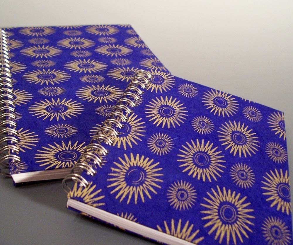 Blue Starbursts Spiral Notebook - Ecofriendly