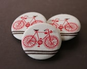 bike button in red. set of 3