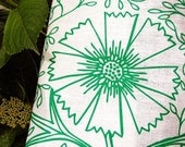 Dish Towel Linen - Green Filigree Design