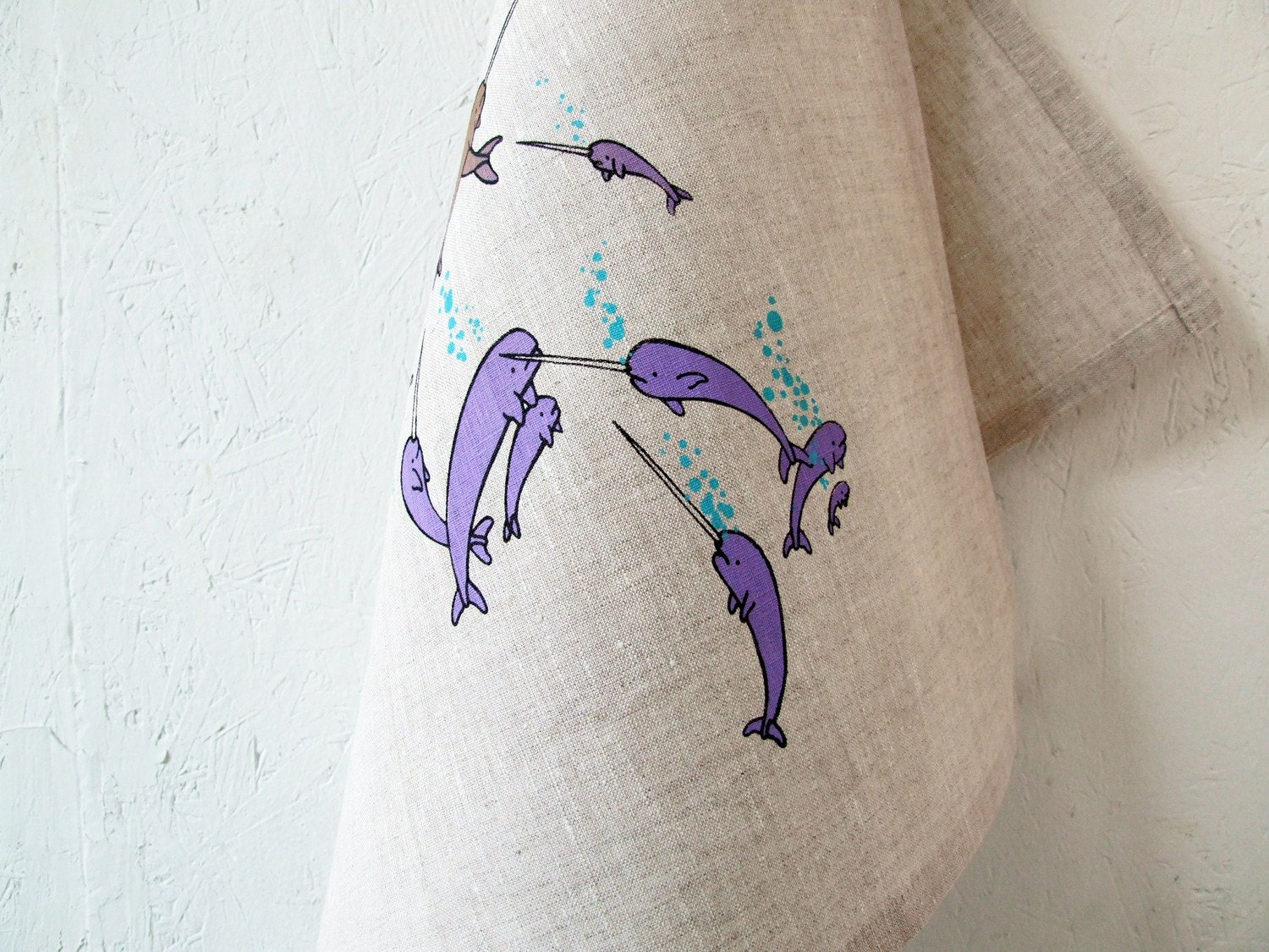 Tea towels - Pod of Narwhals - set of two