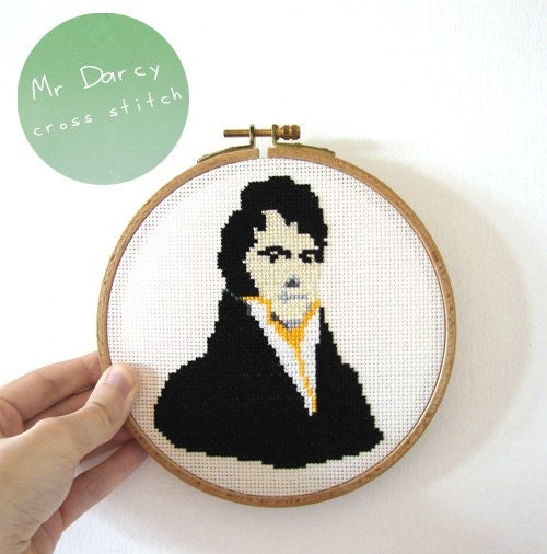 Mr Darcy cross stitch wall art