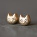 Baby Kitten Stud Earrings With Diamonds in 14K Gold