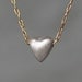 Tiny Puffy Heart Necklace in Sterling Silver with Gold Fill Chain