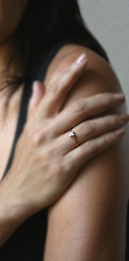 Baby Kitten Ring in 14k Gold