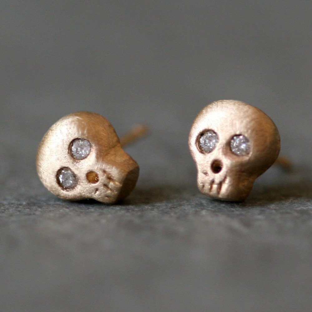Gold Skull Earrings