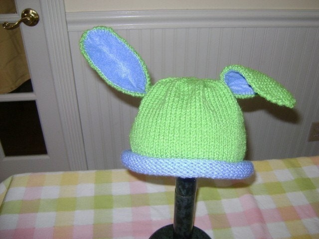 Baby Bunny hat in  Blue\/Green\/Any Color