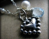 My Little Valentine Personalized Initial Heart Birthstone Necklace Valentine Gift for Fiancee Girlfriend Wife Teenager