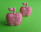 Baby Pink Apple Stud Earrings
