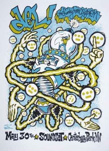 Del the Funky Homosapien limited edition screenprinted poster