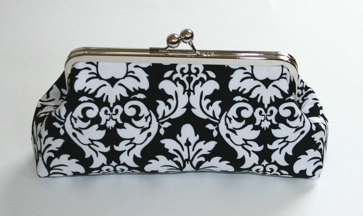 Bridesmaid Clutch Black and White Dandy Damask Clutch Purse
