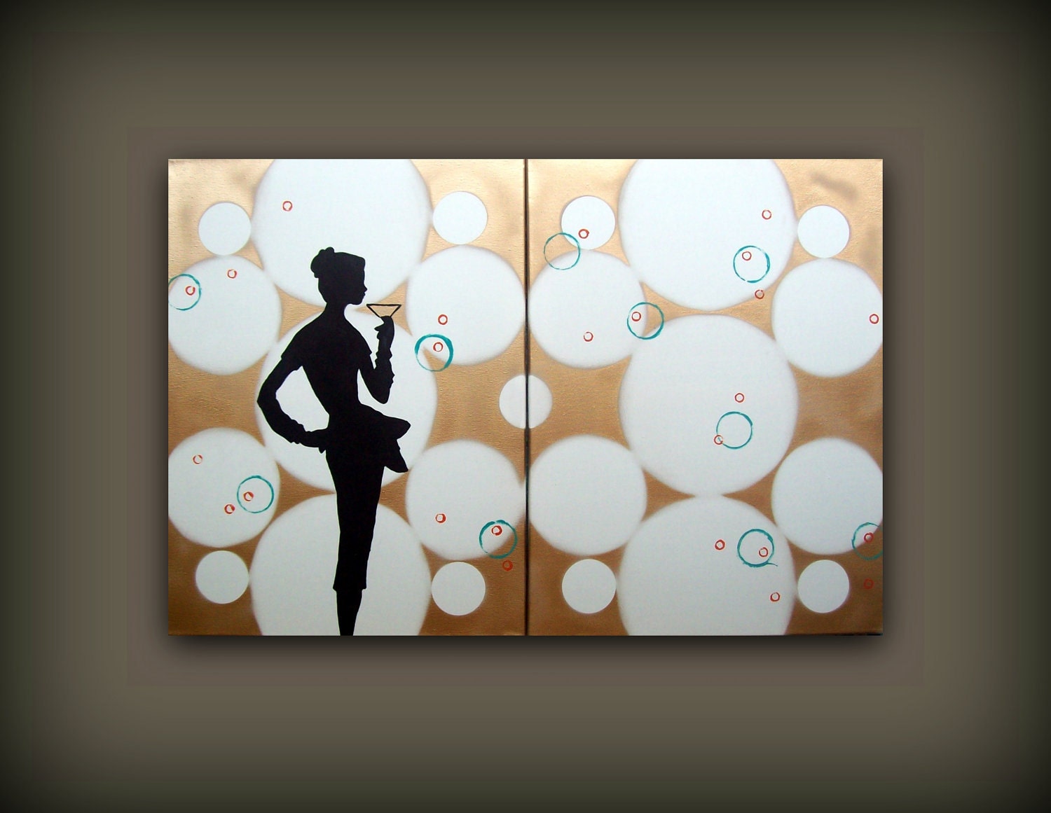 LARGE Custom Painting Original...Made Just for YOU Commission... Abstract Contemporary Modern Personalized Art Diptych Painting by HD Greer