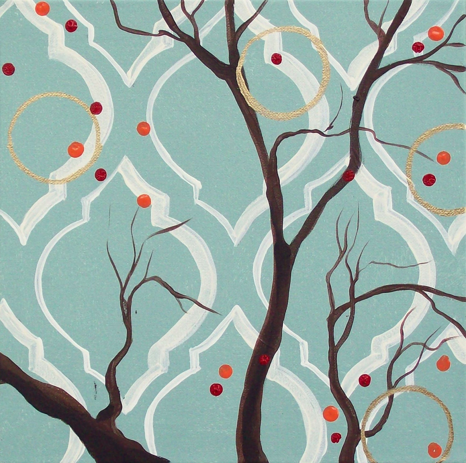 Original Bird Painting.......Abstract Contemporary Modern Art Diptych by HD Greer