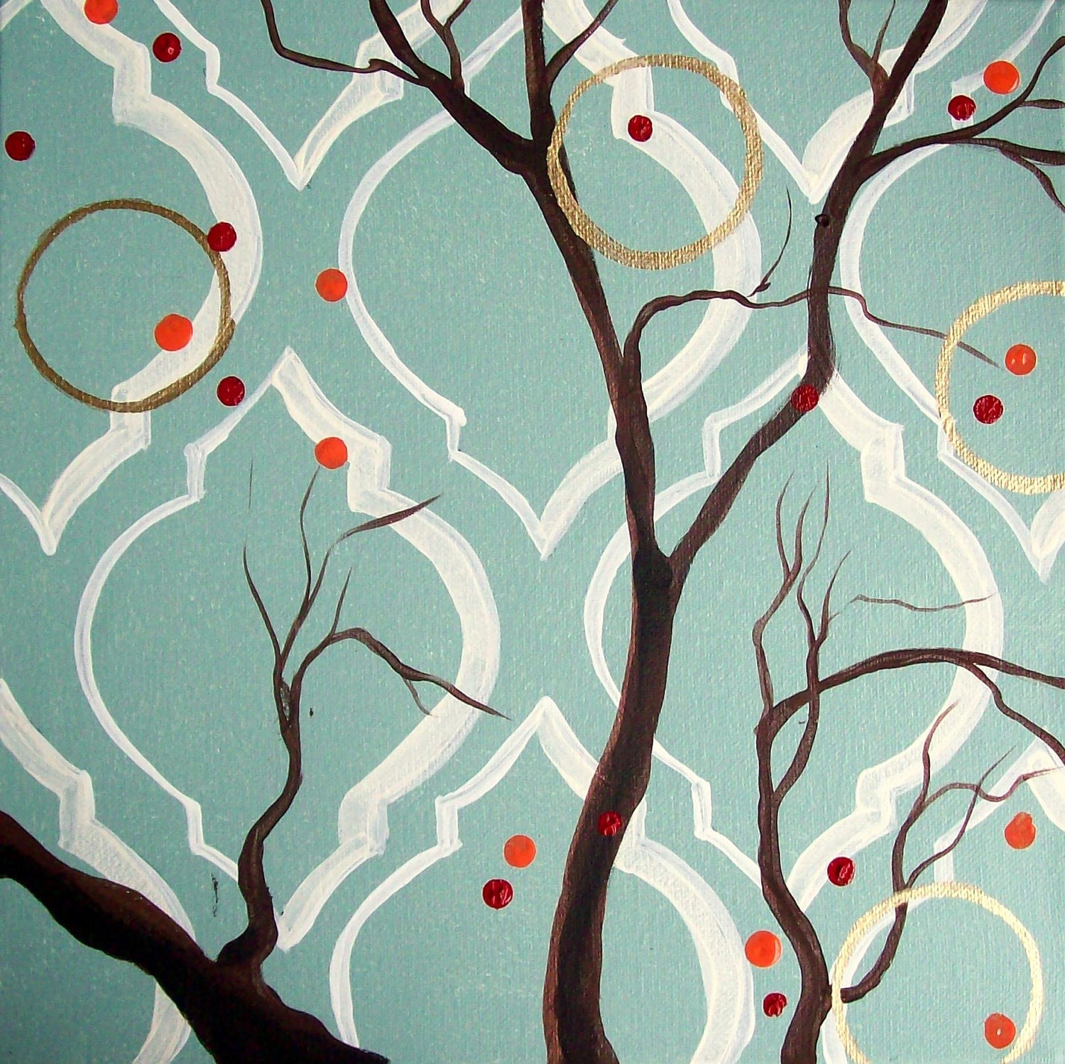 Original Bird Painting.......Abstract Contemporary Modern Art Diptych by HD Greer