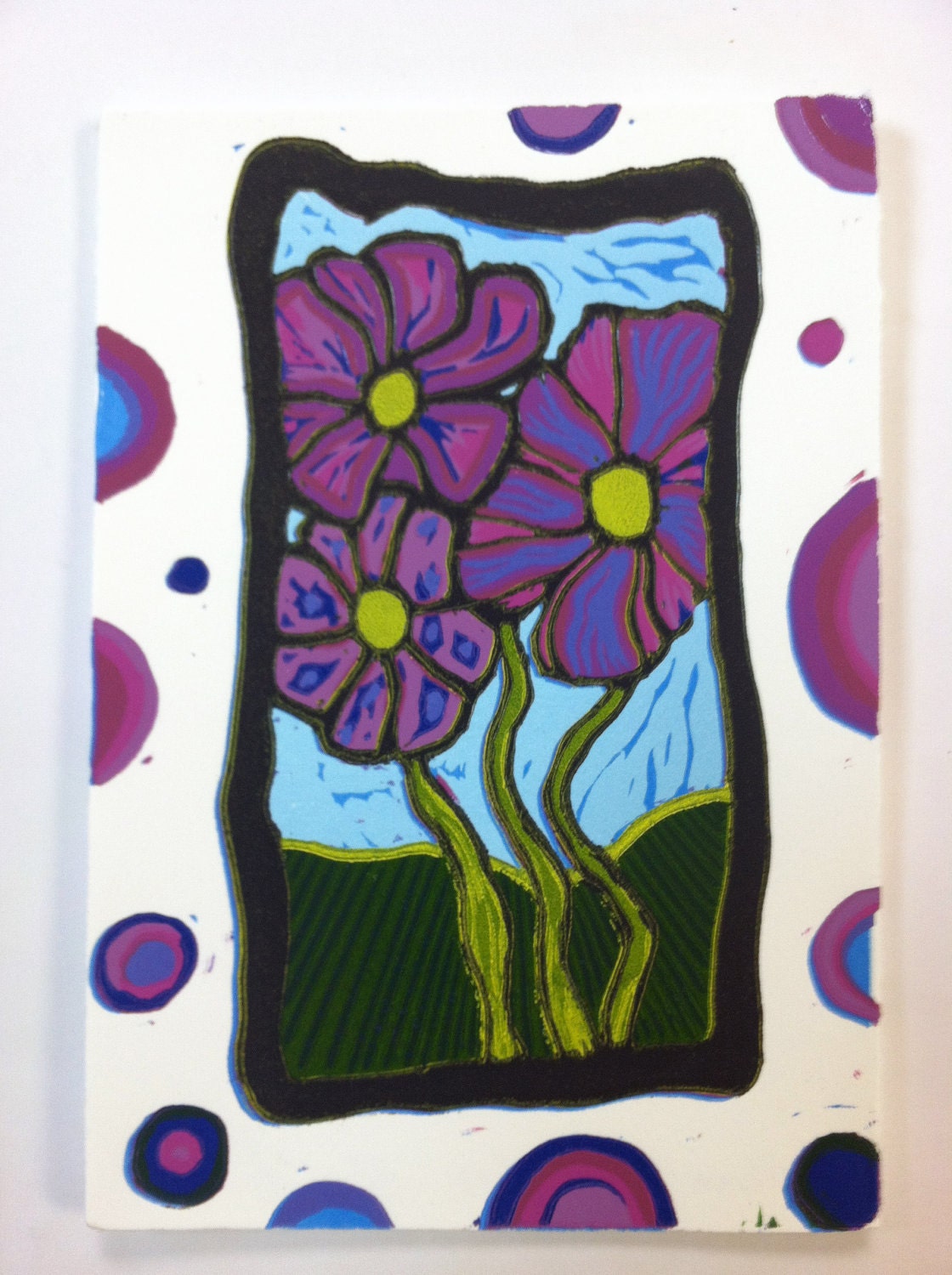 TriFlower reduction relief print