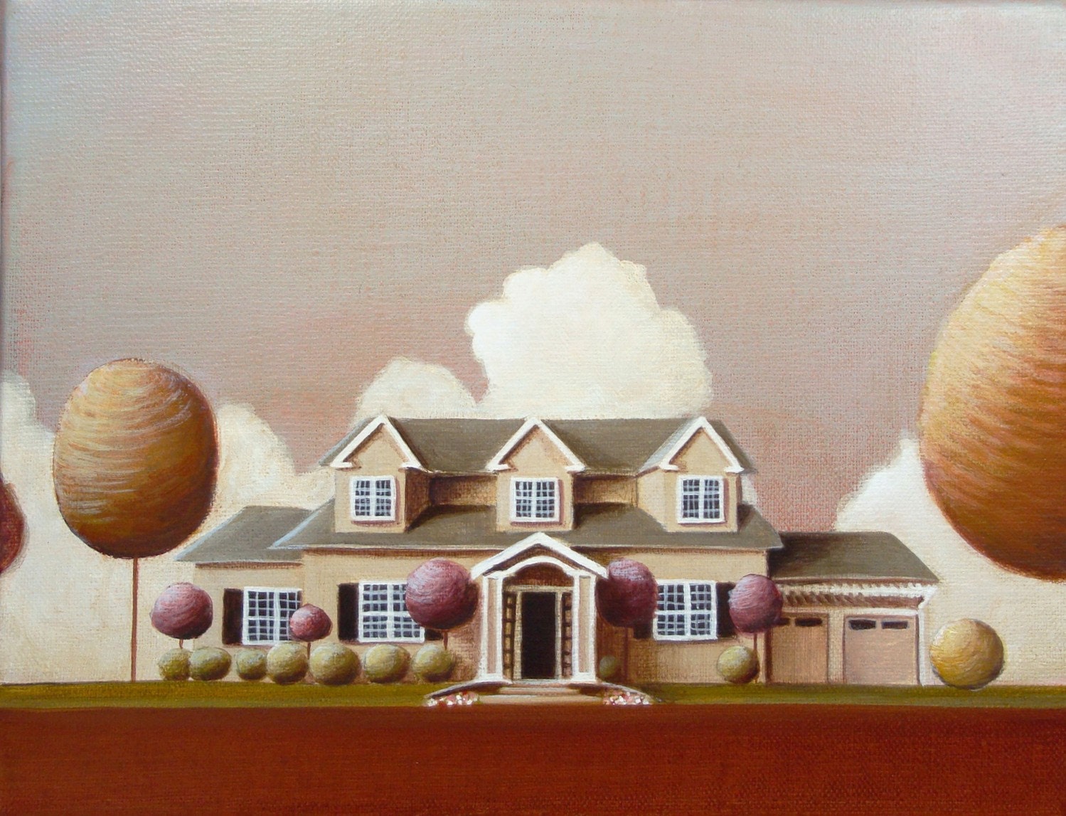 RESERVED for Lauren - Custom oil painting of house