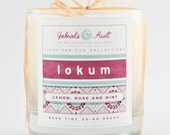 Lokum 8oz Candle 60 hour burn time candle with Lemon Rose and Mint Non Toxic Eco Friendly Natural