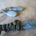 Tourmalinated Pendant and Earrings Handcrafted Quartz Drops Wire Wrapped in Gunmetal Parawire Free Shipping