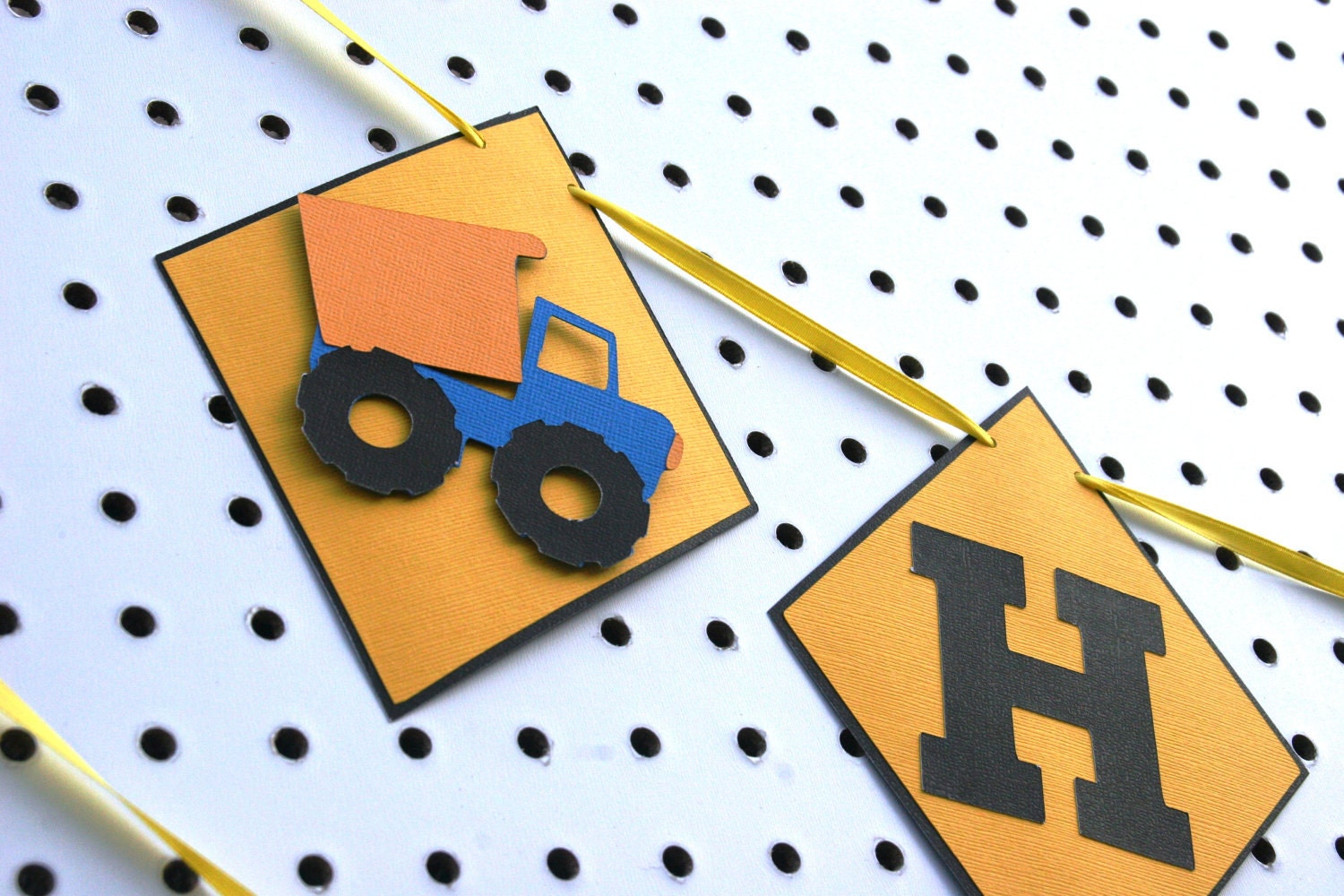 Dump Truck Construction Happy Birthday Banner