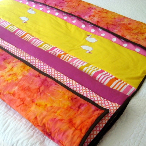 Daydreaming Ducks Quilt - Lap Throw Porch Dorm Room Toddler Bed