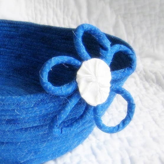 Cornflower Blue Basket - Fabric Coiled