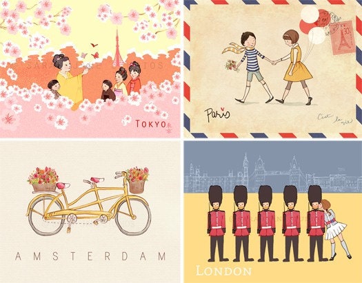 Children's Wall Art Print - Amsterdam - 8x10 - Kids Nursery Room Decor