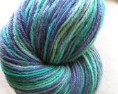 100g superwash sock yarn, jade ministripe