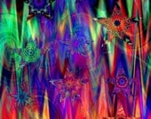 Artist Textile Art Panel Fiber Art Mixed Media Fabric Kaleidoscope Spash of Color