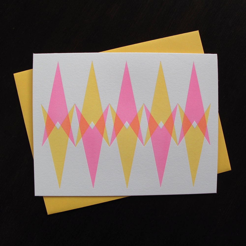 1813B - Trek Blank Letterpress Note Card - Set of 6