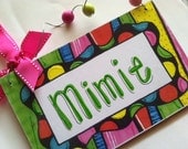 Fun and funky stripes and dots personalized name sign